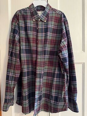 Goodthreads Plaid Button-Down Shirt in Navy, Burgundy & Green